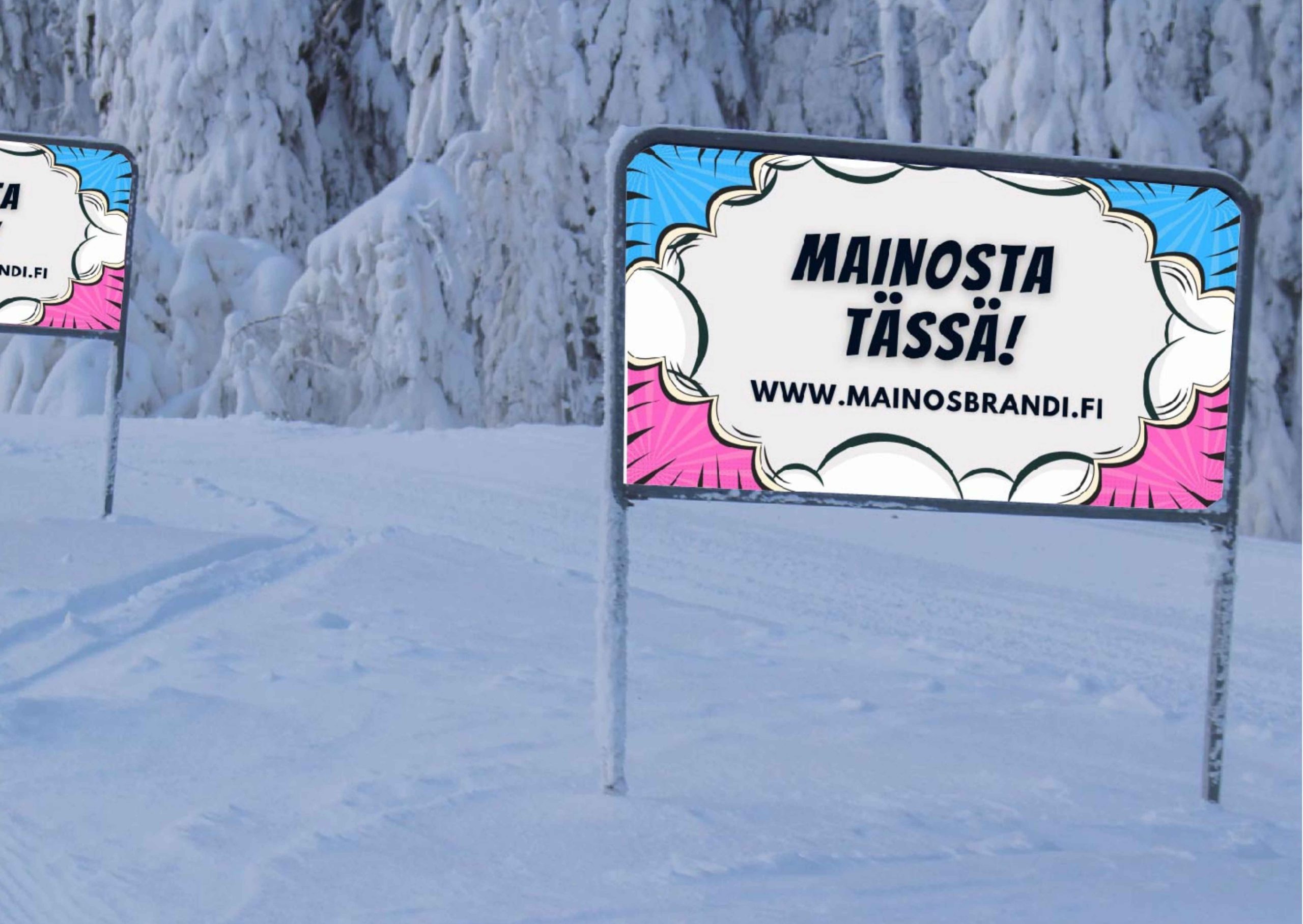 Kirkkonummen Peuramaa Ski hissilinjataulut toimivat katseita keräävinä mainospintoina